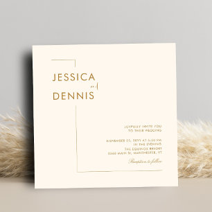 Invitación Moderna Minimal Elegante Script Cobre Boda cuadrad