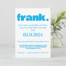 Invitación moderna minimalista de color azul brill