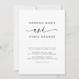 Invitación moderna Minimalista de matrimonio simpl