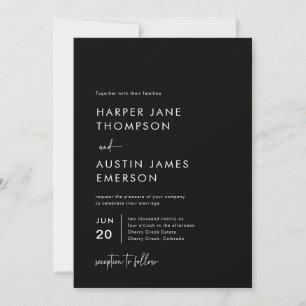 Invitación moderna Minimalista de matrimonio simpl