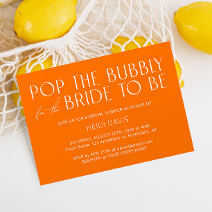 Invitación Moderna Minimalista diversión Naranja vibrante duc