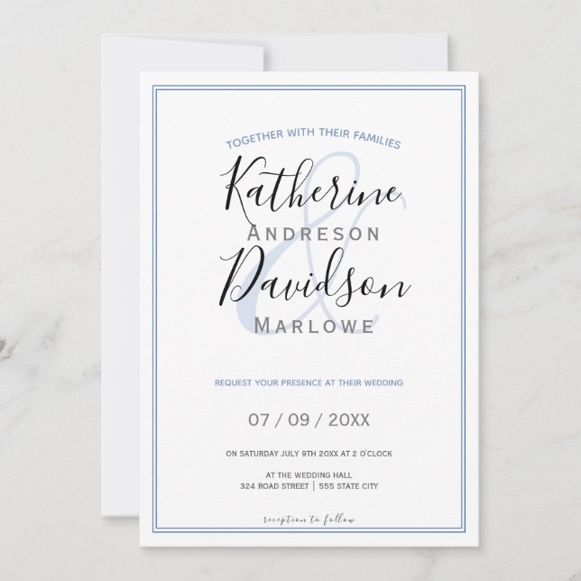 Invitación Moderna ✨ Minimalista 💌 elegante ambiente (Anverso)