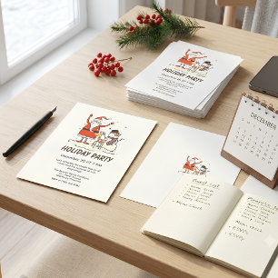 Invitación Moderna Minimalista línea simple Navidades de arte