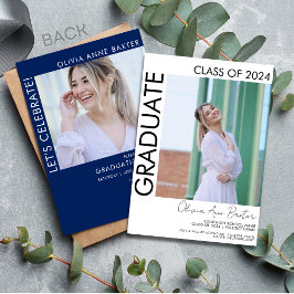 Invitación moderna minimalista para fiesta de grad