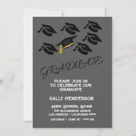 Invitación moderna minimalista para fiesta de grad
