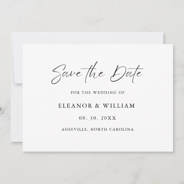 Invitación moderna minimalista para guardar la fec (Anverso)