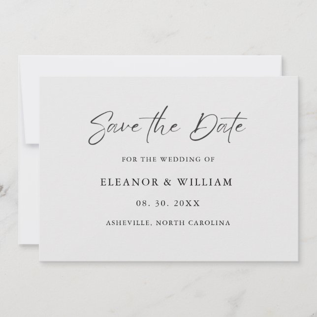 Invitación moderna minimalista para guardar la fec (Anverso)