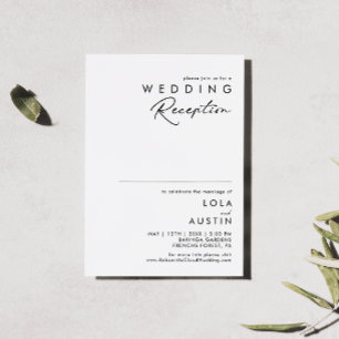 Invitación moderna minimalista para la recepción d