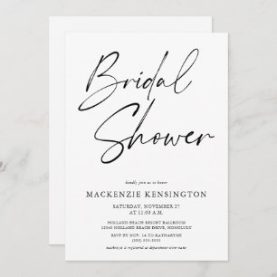 Invitación Moderna Minimalista Sencilla y Elegante Ducha Brid