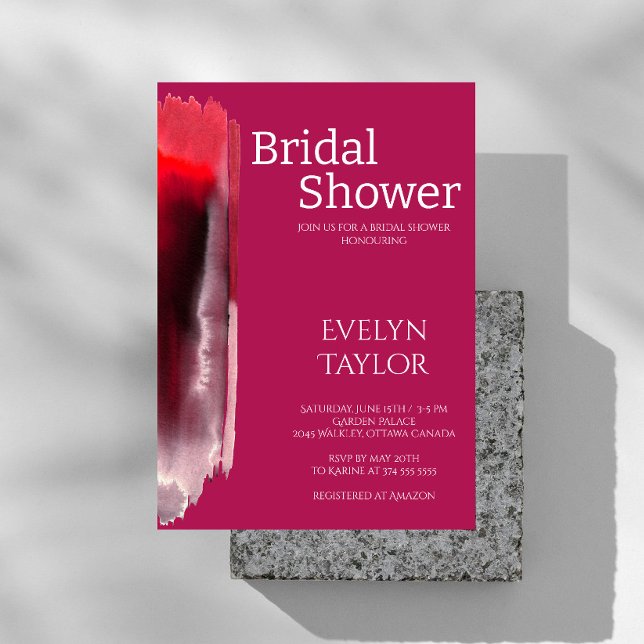 Invitación Moderna, minimalista, Viva Magenta Bridal Shower (Subido por el creador)