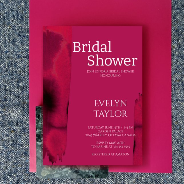 Invitación Moderna, minimalista, Viva Magenta Bridal Shower (Subido por el creador)