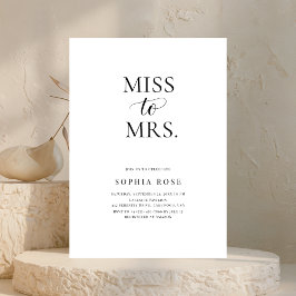 Invitación Moderna Miss Minimalista a la señora Bridal Shower