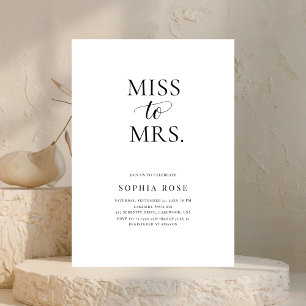 Invitación Moderna Miss Minimalista a la señora Bridal Shower