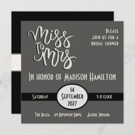 Invitación Moderna Miss to Mrs Fun Inespirivity Bridal Shower