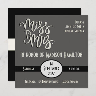 Invitación Moderna Miss to Mrs Fun Inespirivity Bridal Shower