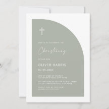 Moderna mitad Arch Sage Green Boy Christening