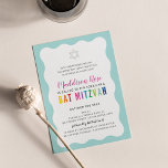 Invitación MODERNA MITZVAH color arcoiris menta de borde ondu<br><div class="desc">por kat massard >> https://linktr.ee/simplysweetpaperie << Un diseño de invitación moderno y simplemente elegante para el BAR, Bat o B'NAI MITZVAH TIP de su hijo: 1. Para cambiar/mover gráficos y fuentes y añadir más texto, pulse el botón "personalizar". - - - - - - - - - - - -...</div>