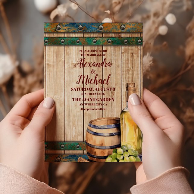 Invitación Moderna Moda acuarela Vineyard Boda paisajístico (Subido por el creador)