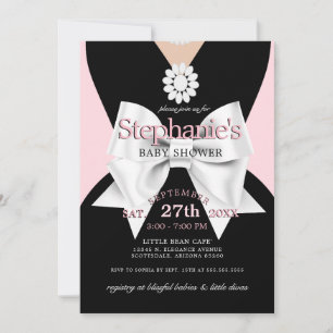 Invitación Moderna moda Glam Pink Tiffany Baby Shower