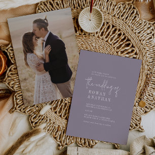 Invitación Moderna Moda Lavanda Boda de foto violeta