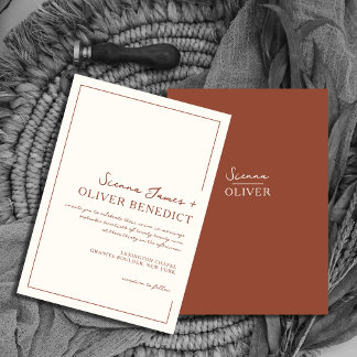 Invitación Moderna Moda mínima Boda de la frontera de Terraco