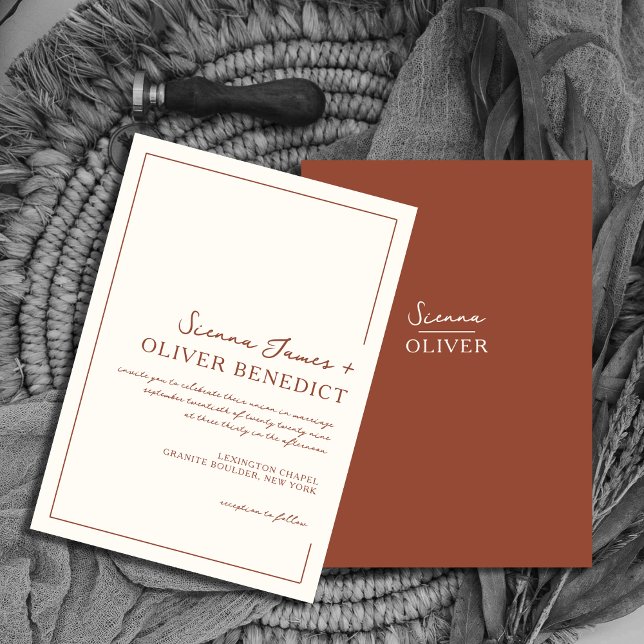 Invitación Moderna Moda mínima Boda de la frontera de Terraco (Subido por el creador)