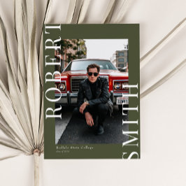 Invitación Moderna moda Minimalista 3 Graduación de fotos