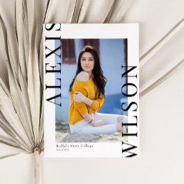 Invitación Moderna moda Minimalista 3 Graduación de fotos