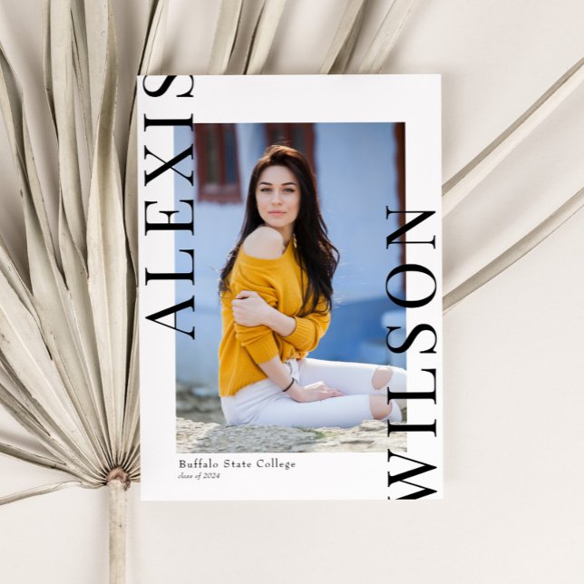 Invitación Moderna moda Minimalista 3 Graduación de fotos (Subido por el creador)