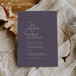 Invitación Moderna Moda Plum Purple Just Love Boda