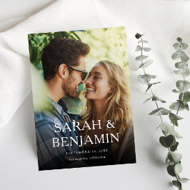 Invitación Moderna Moda vertical fotográfica M Guardar la fec