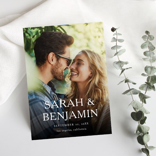 Invitación Moderna Moda vertical fotográfica M Guardar la fec (Subido por el creador)