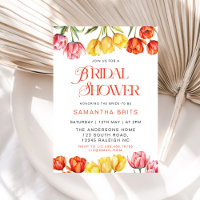 Moderna Naranja Tulipanes rosados Floral Bridal Sh