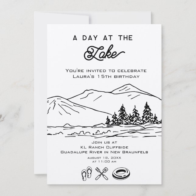 Invitación Moderna Naturaleza al aire libre Fiesta de verano  (Anverso)