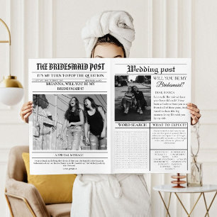 Invitación Moderna niñera propuesta de periódico Flower Wrong