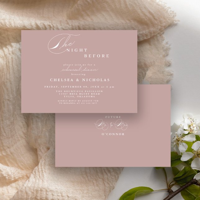 Invitación Moderna noche de Rosa agitada antes de la cena del (Subido por el creador)