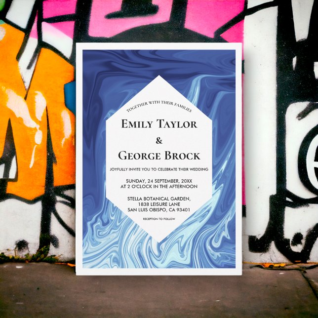 Invitación Moderna obra maestra de arte abstracto Boda elegan (Subido por el creador)