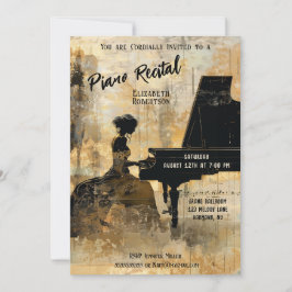 Invitación Moderna obra maestra Piano Recital