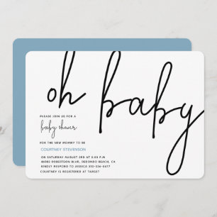 Invitación moderna Oh bebé