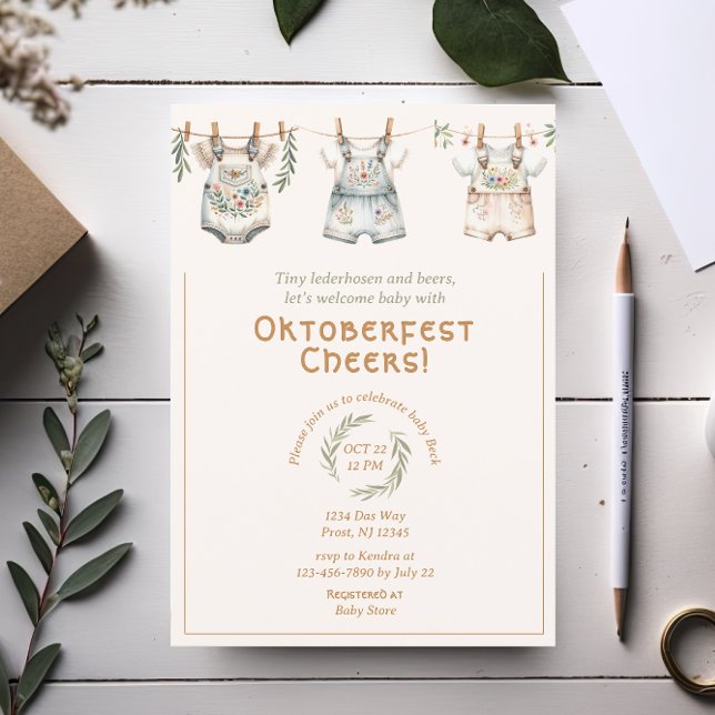 Invitación Moderna Oktoberfest Beber Breaking Shower (Subido por el creador)