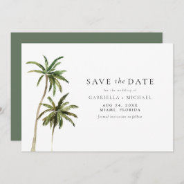 Invitación Moderna Palm Mínima de Playa Tropical Salvar la Fe