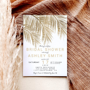 Invitación Moderna palmera de oro fino