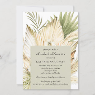 Invitación Moderna Pampas Grass Floral Bouquet Bridal Ducha