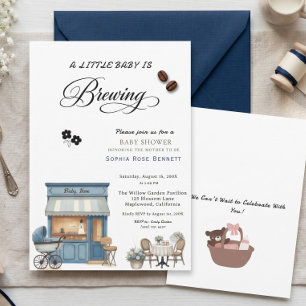 Invitación moderna para baby shower con tema de ca