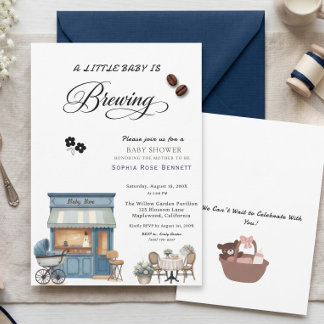 Invitación moderna para baby shower con tema de ca