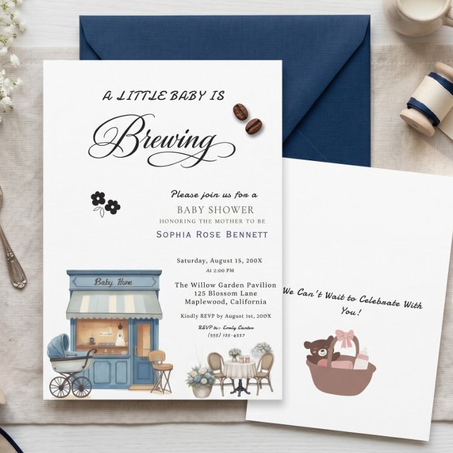 Invitación moderna para baby shower con tema de ca (Subido por el creador)