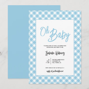 Invitación moderna para baby shower de niño con cu