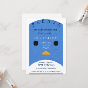 Invitación moderna para baby shower de pingüino az