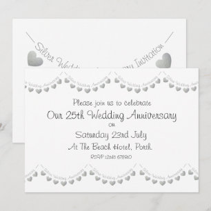 Invitación moderna para bodas de plata a los 25 añ