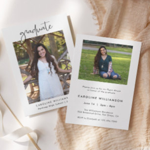 Invitación moderna para casa abierta de graduación